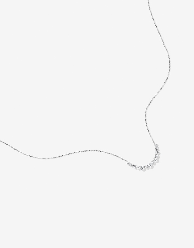 Michael Hill - Graduated Round Cubic Zirconia Necklace in Sterling Silver