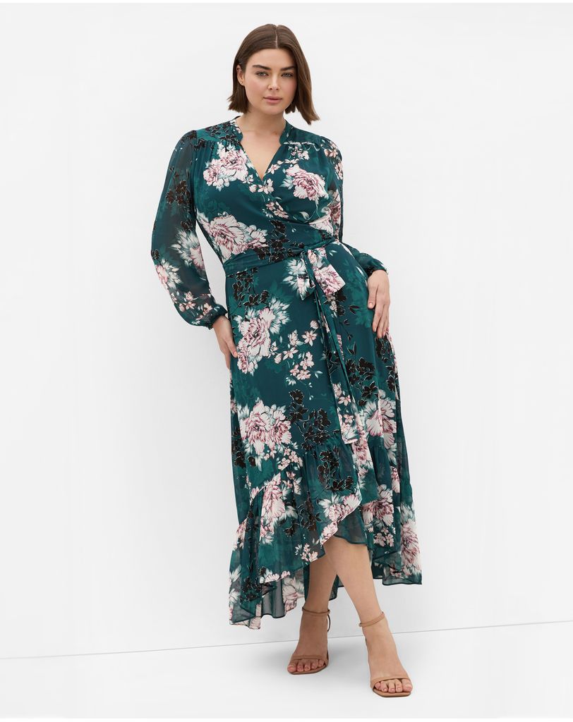Plus size Jane Blossom Print Hi Lo Maxi Dress - jade by City Chic Online |  THE ICONIC | Australia