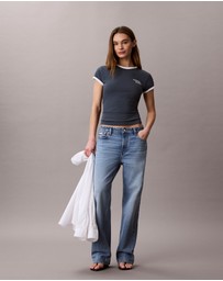 Calvin Klein Jeans - Calvin Klein Logo Slim Ringer Tee
