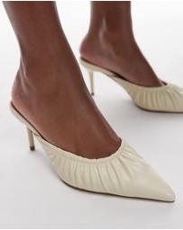 TOPSHOP - Dill Ruched Slip On Mid Heeled Shoes