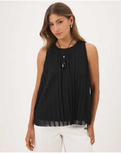 Atmos&Here - Bella Pleated Mesh Swing Top
