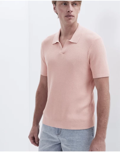UNISON - Wavy Stitch Knit Polo