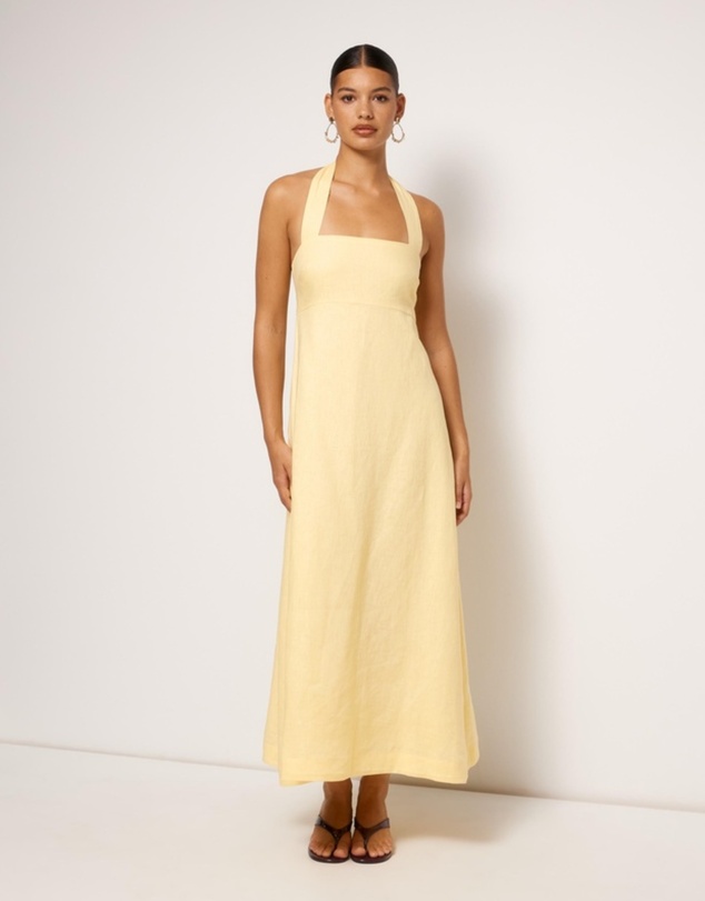 Revibe - Repaired AERE Lylah Linen Midi Dress - AU 8