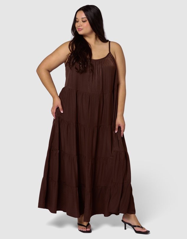 Sunday In The City - Rough Edit Satin Maxi Dress