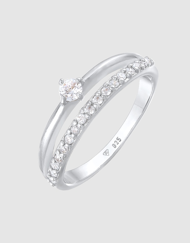 Elli Jewelry - Ring Duo Zirconia 925 Sterling Silver