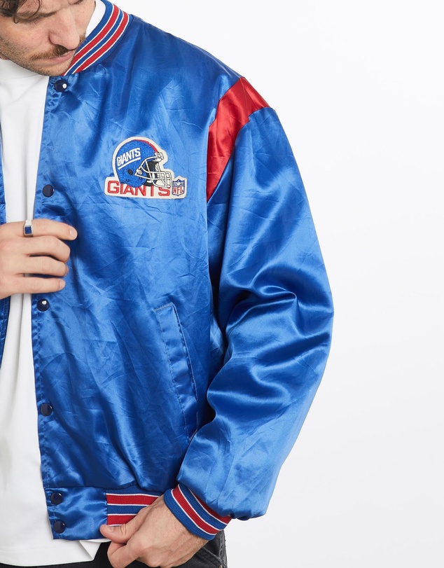 Vintage by The Real Deal - Pre Loved - Vintage 80s NFL New York Giants Satin Bomber Jacket
