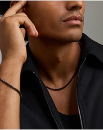 Michael Hill - Black Spinel Tennis Necklace in Sterling Silver