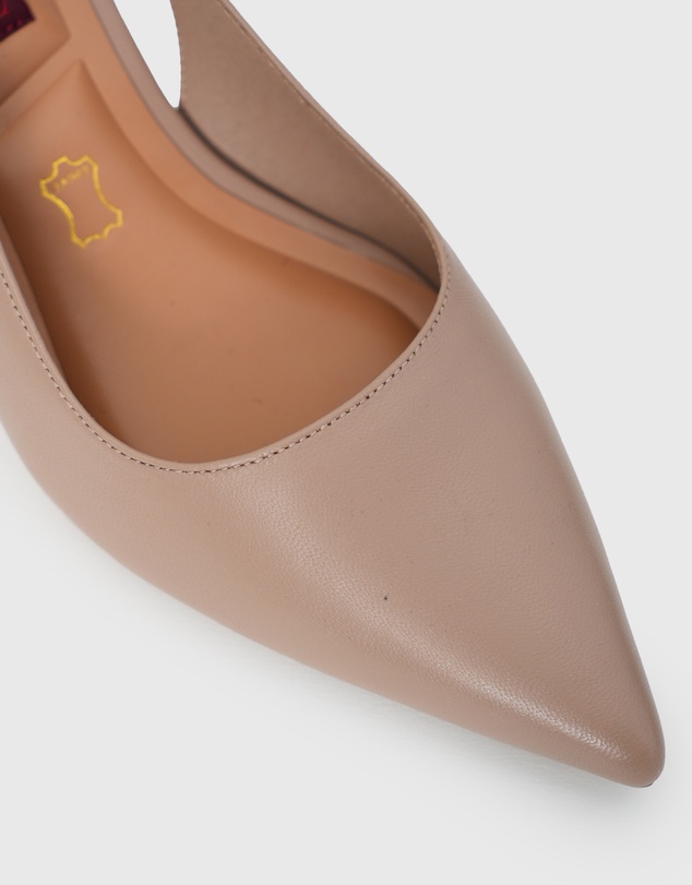 Betts - Wider Fit Kendra Leather Pointed Toe Slingback Pumps