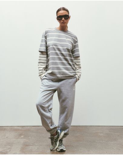 Mid Grey Marle Stripe