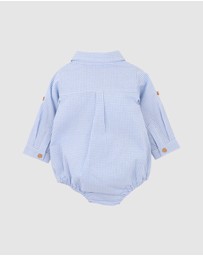 Bebe by Minihaha - Jake Check Shirt Bodysuit - Babies