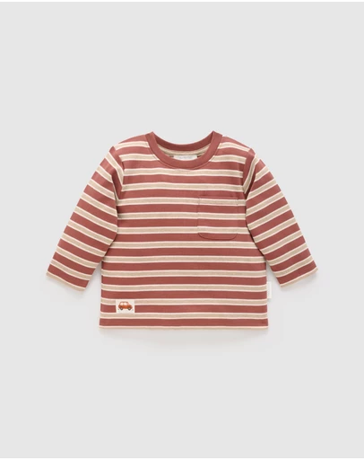 Purebaby - Stripey Thick Long Sleeve Tee -Kids-Babies