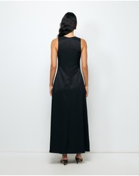 AERE - Soma U-Neckline Midi Dress