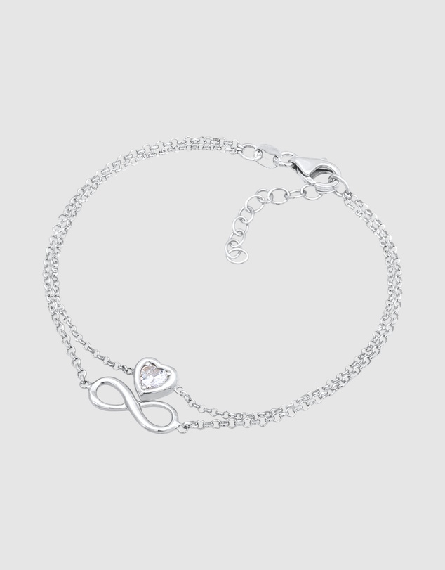 Elli Jewelry - Bracelet Zirconia Heart 925 Sterling Silver