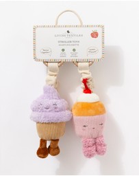 Living Textiles - 2 Pack Mini Market Brunch Stroller Toys - Ice Cream & Cupcake