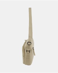 Milleni - Milleni Leather Genuine Ladies Multi-Zip Cross-Body Bag