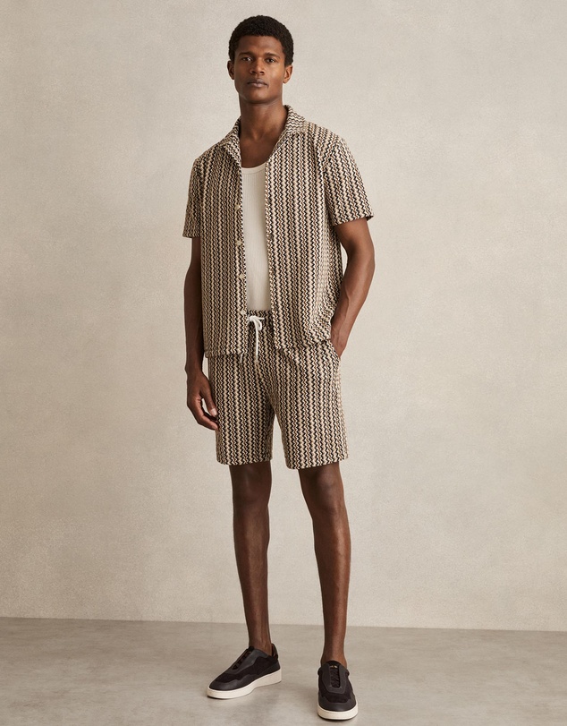 REISS - Teti Stripe Drawstring Shorts