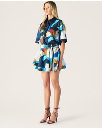 MOS The Label - Celestia Print Ruffle Mini Dress