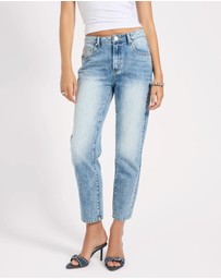 ONE TEASPOON - Slims High Waist Cropped Slim Fit Denim Jeans - Sunset Blue