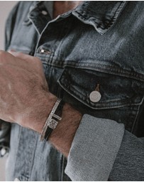 Haze & Glory - ICONIC EXCLUSIVE - Bracelet Daily Dan Leather 925 Sterling Silver