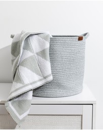 Living Textiles - Cotton Rope Medium Hamper - Sage