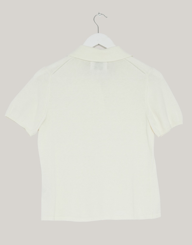 Revibe - Repaired Minima Esenciales Arlen Silk Blend Polo Knit Top - AU 12