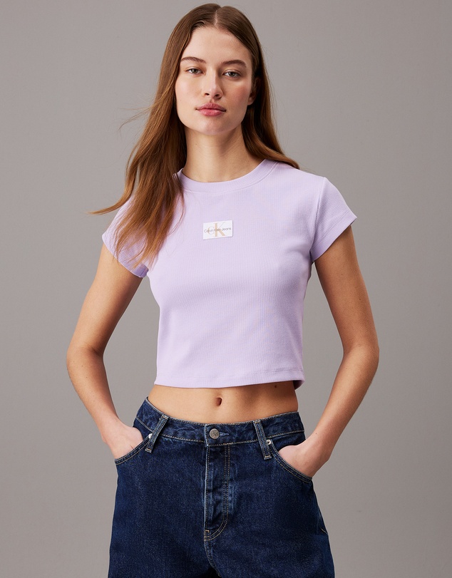 Calvin Klein Jeans - Ribbed Monogram Logo T-Shirt