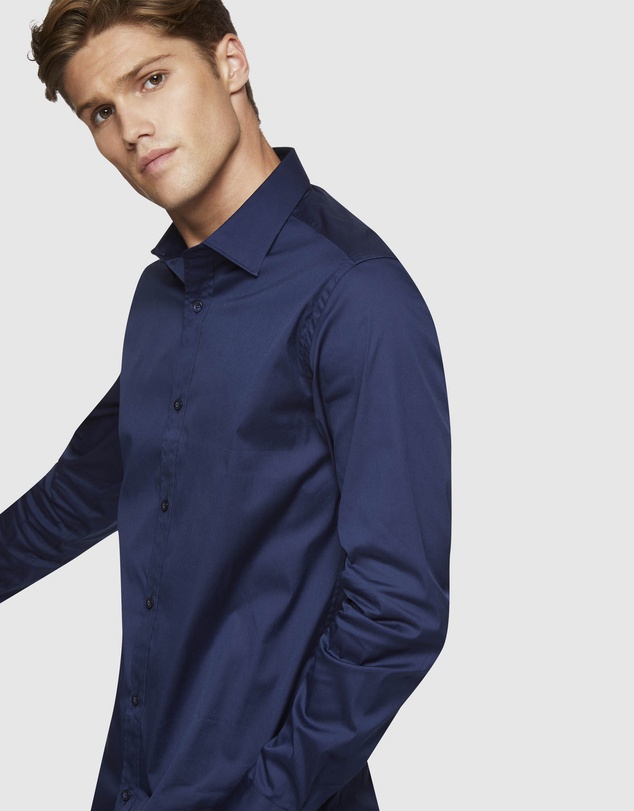 Oxford - Navy Stretch Travel Shirt