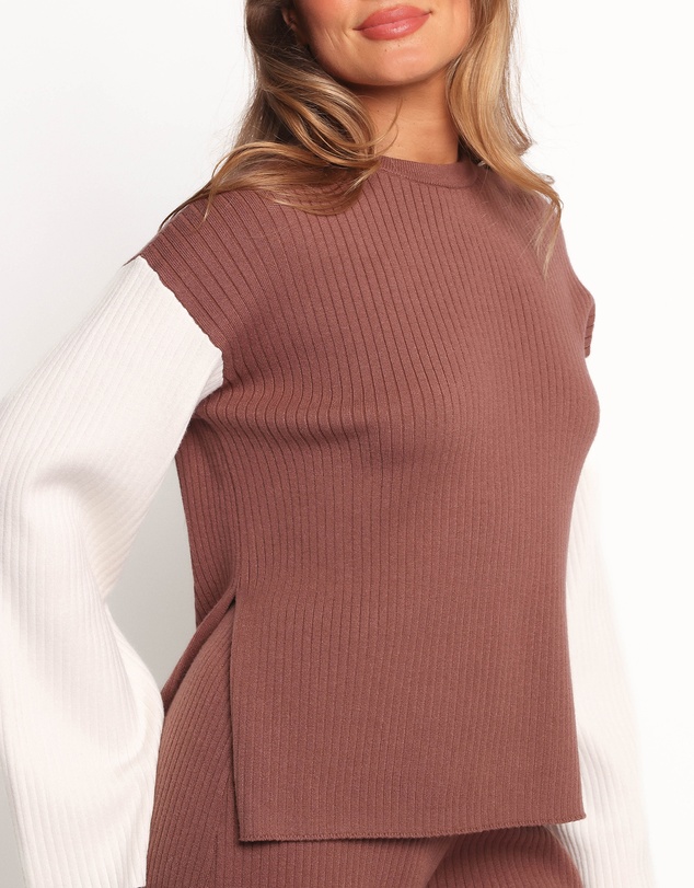Petal & Pup - Sylvie Knitted Top - Brown Cream