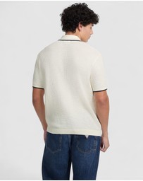 GUESS - GUESS JEANS Short Sleeve Polo Cardigan