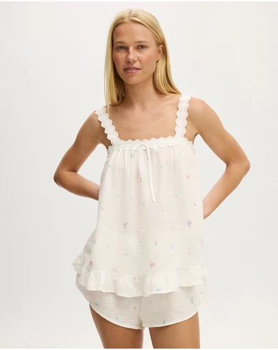 Cotton On Body - Lace Trim Babydoll Cami Set