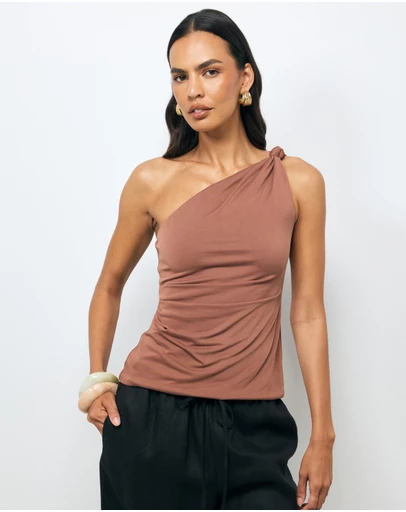 AERE - Manon One Shoulder Top