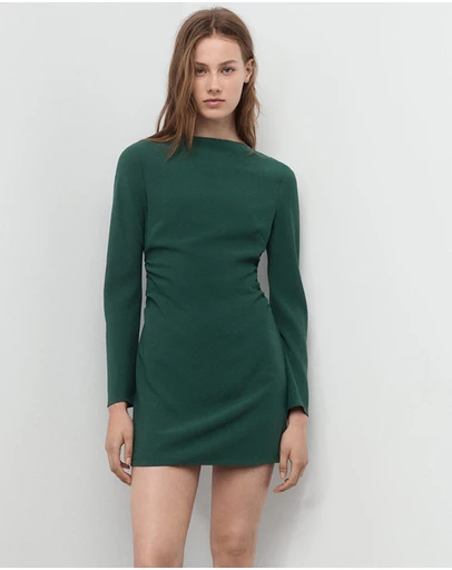 M.N.G - Boat-Neck Ruched Dress