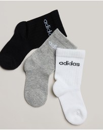 adidas Performance - 3-Pack Linear Crew Socks - Kids