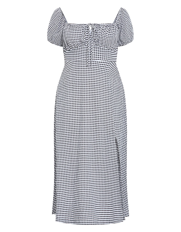 City Chic - Plus size Abbie Short Sleeve Gingham Dress - black