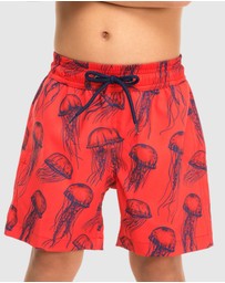Tolu Australia - Boys Red Swim Shorts With Jellyfish