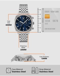 Emporio Armani - Silver Tone Chronograph Watch