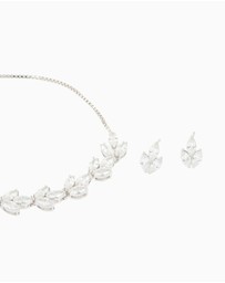 Lovisa - Silver Diamante Vine Toggle Bracelet & Earrings Set