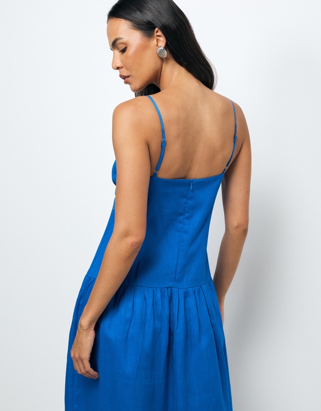 AERE - Bree V Neck Linen Maxi Dress