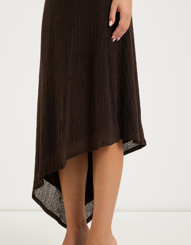 Calli - Romy Asymmetric Textured Jersey Midi Skirt