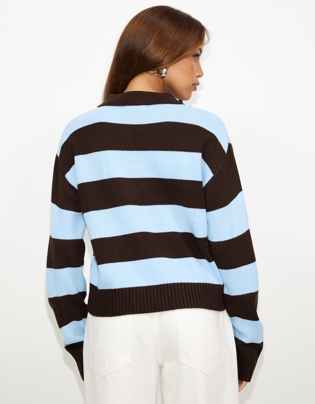 Dazie - Freya Stripe Knit Polo