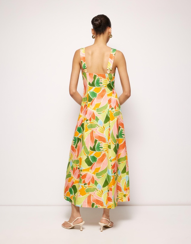 AERE - Emina Linen Beaded Midi Dress