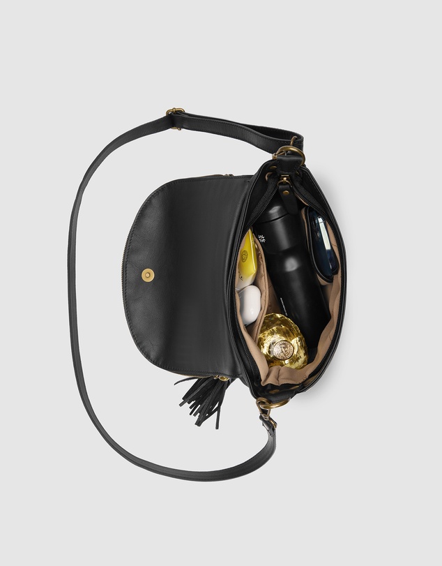 Florence - Vasarino Black Leather Crossbody Bag