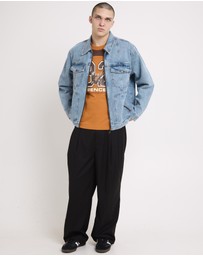 Insight - Halls Cropped Harrington Denim Jacket