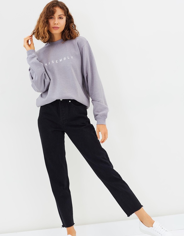 Assembly Label - High Waist Rigid Frayed Jeans