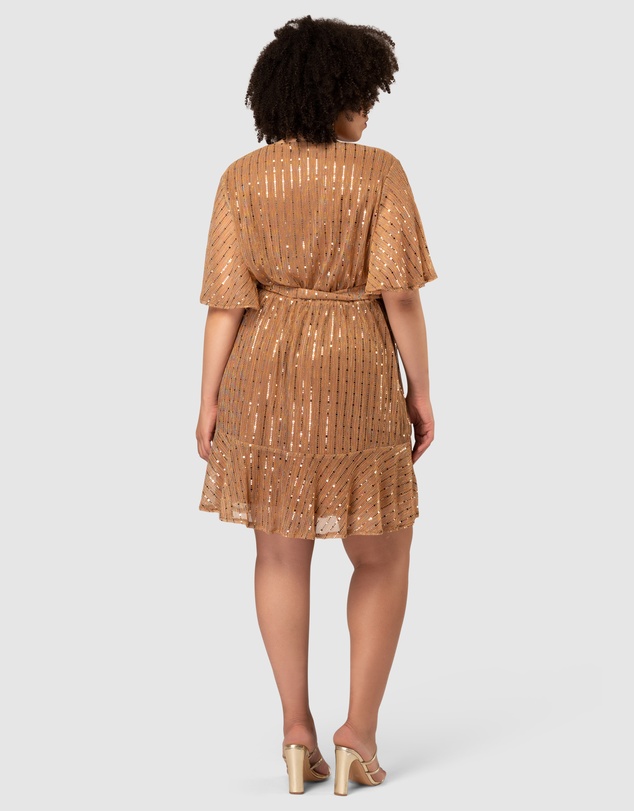 Pink Dusk by Curve Project - Glow Frill Hem Mini Dress