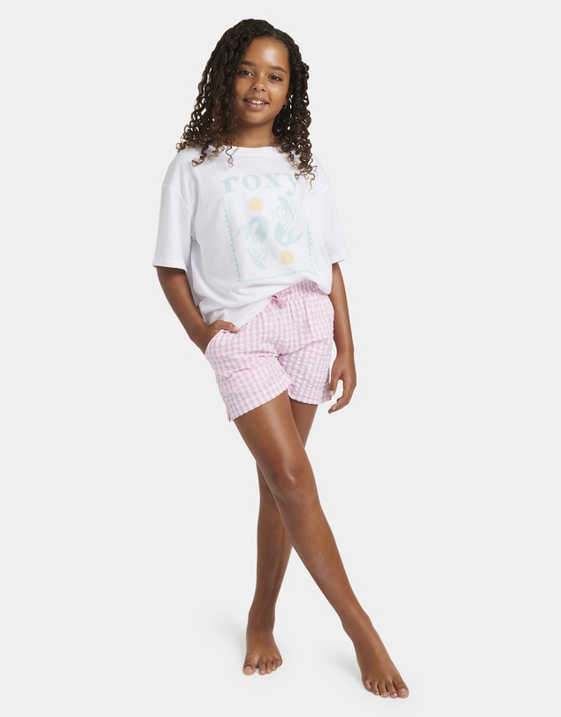 Roxy - Girls 8 to 16 Daisy Check Lekeito Elastic Waist Shorts