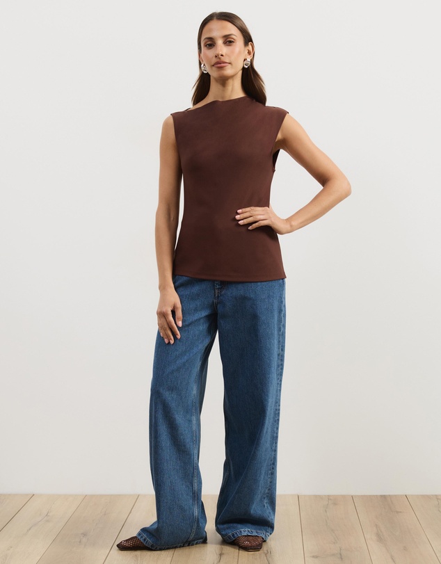 Atmos&Here - Amaris High Neckline Ponte Structured Top