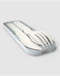 Monbento - Monbento Mb Pocket Plastic Cutlery Set - Colour Natural