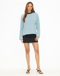 Dazie - Nostalgia Stripe Oversized LS Tee