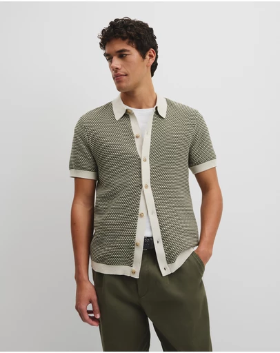Country Road - Australian Cotton Jacquard Knit Shirt